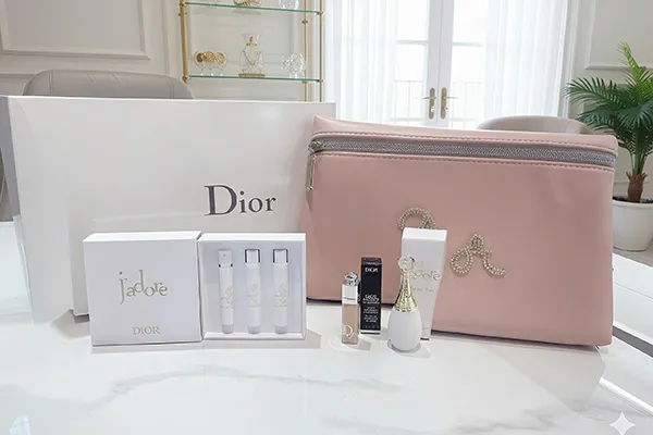 Set Nước Hoa Nữ Dior J'adore Parfum d'Eau + Son Dior Mini 001 + Set Vial