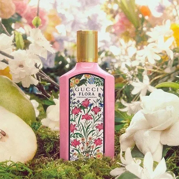 Set Nước Hoa Nữ Gucci Flora Gorgeous Gardenia EDP 100ml + Son Gucci 515 Set 2 Món