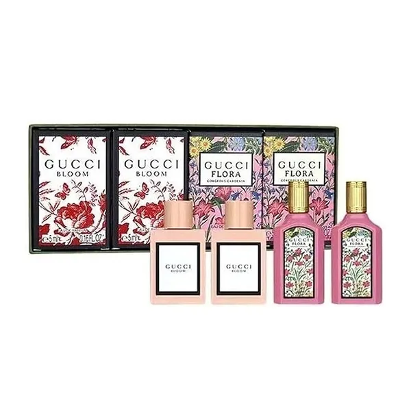 Set Nước Hoa Nữ Mini Gucci Bloom + Flora Gorgeous Gardenia EDP (4 x 5ml)