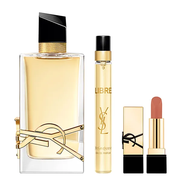 Set Nước Hoa Nữ Yves Saint Laurent YSL Libre EDP + Rouge Pur Couture Holida 3 Món (EDP 90ml + EDP 10ml + Son NM Nu Muse Mini)
