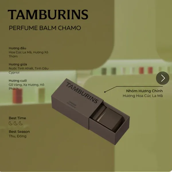 Set Nước Hoa Sáp Dạng Thỏi Tamburins Perfume Balm Duo Solid (Chamo + Holy Metal)