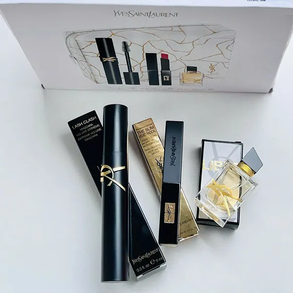 Set Nước Hoa Nữ YSL Yves Saint Laurent Lash Clash Mascara Holiday 4 Món (EDP 7.5ml + Mascara + Son YSL 21 Rouge Paradoxe)