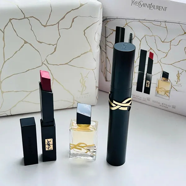 Set Nước Hoa Nữ YSL Yves Saint Laurent Lash Clash Mascara Holiday 4 Món (EDP 7.5ml + Mascara + Son YSL 21 Rouge Paradoxe)