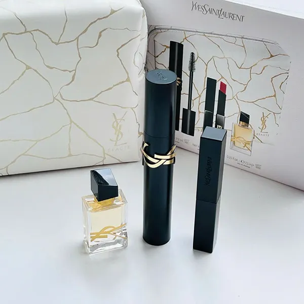 Set Nước Hoa Nữ YSL Yves Saint Laurent Lash Clash Mascara Holiday 4 Món (EDP 7.5ml + Mascara + Son YSL 21 Rouge Paradoxe)