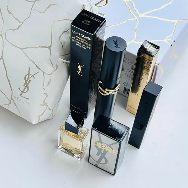 Set Nước Hoa Nữ YSL Yves Saint Laurent Lash Clash Mascara Holiday 4 Món (EDP 7.5ml + Mascara + Son YSL 21 Rouge Paradoxe)
