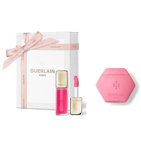 Set Son Dưỡng Guerlain Kisskiss Bee Oil 458 Pop Rose Glow Màu Hồng Rose + Kem Tay Phiên Bản New