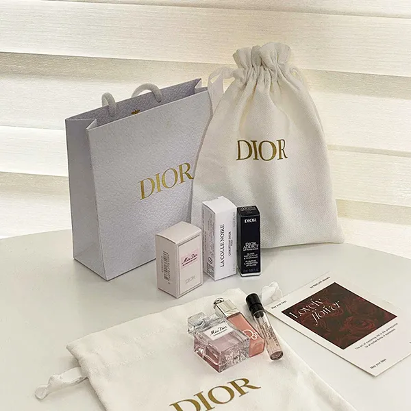 Set Son Và Nước Hoa Dior Beauty Mini 3 Món (Kèm Túi)