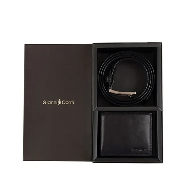 Set Ví Và Thắt Lưng Nam Gianni Conti 919969-10 Màu Đen