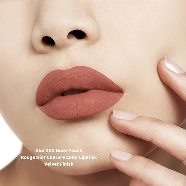 Son Dior Rouge Dior Couture Lipstick Velvet Finish 200 Nude Touch Màu Cam Đất Nude