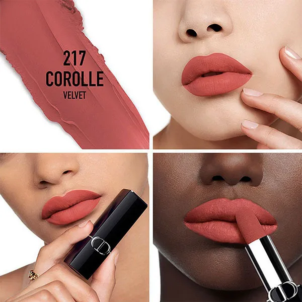 Son Dior Rouge Dior Couture Lipstick Velvet Finish 217 Corolle Màu Hồng Khô