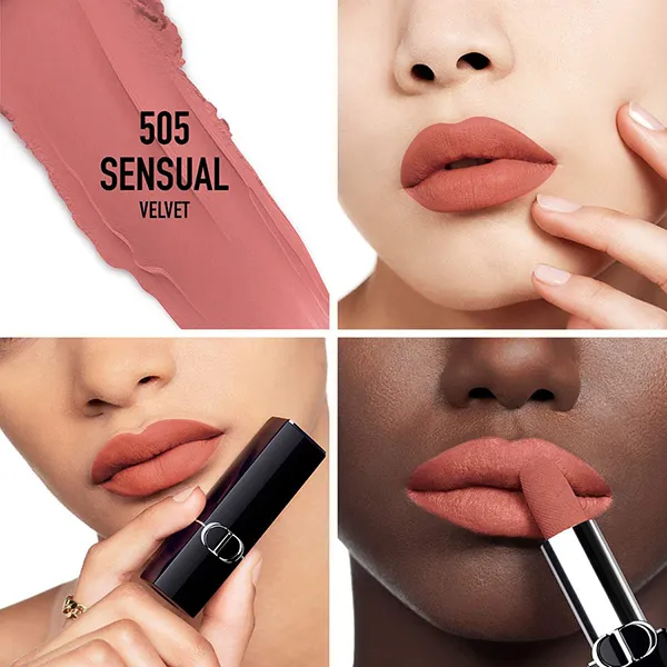 Son Dior Rouge Dior Couture Lipstick Velvet Finish 505 Sensual Màu Hồng Nude