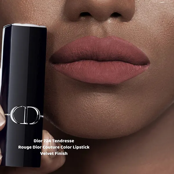 Son Dior Rouge Dior Couture Lipstick Velvet Finish 724 Tendresse Màu Hồng Nâu
