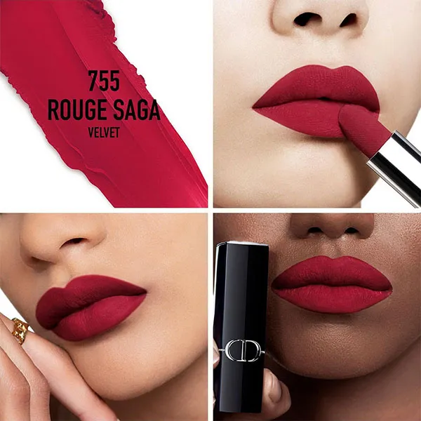 Son Dior Rouge Dior Couture Lipstick Velvet Finish 755 Rouge Saga Màu Đỏ Mận