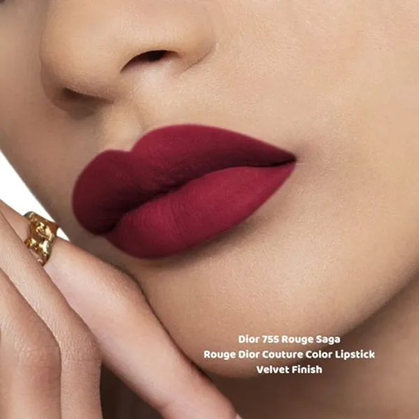 Son Dior Rouge Dior Couture Lipstick Velvet Finish 755 Rouge Saga Màu Đỏ Mận