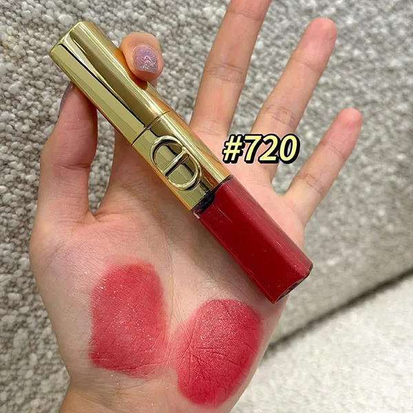 Son Kem Dior Rouge Sequin Liquid Duo Holiday Limited Edition 720 Spectacular Icone Màu Hồng Đất