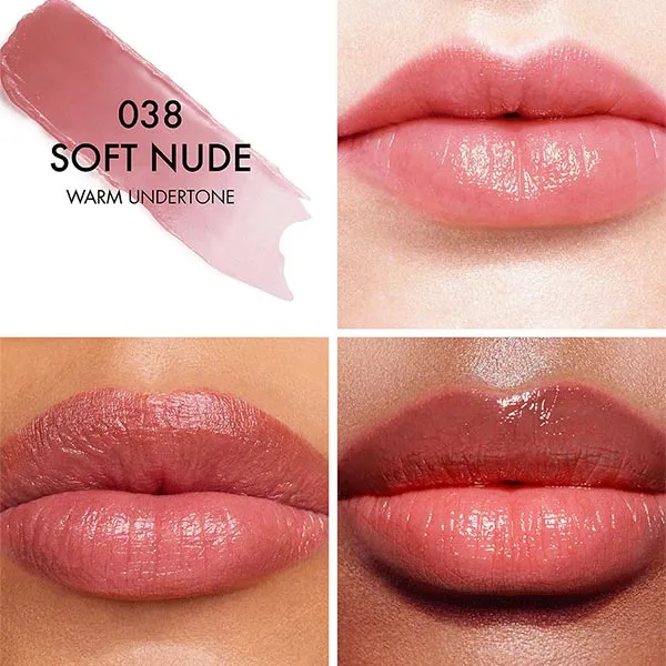 Son Dưỡng Dior Addict Lip Glow 038 Soft Nude Màu Hồng Rose