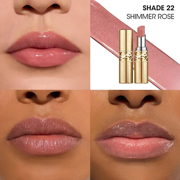 Son Dưỡng Yves Saint Laurent YSL Candy Glaze Lip Gloss Stick 22 Shimmer Rose Màu Hồng Nhũ