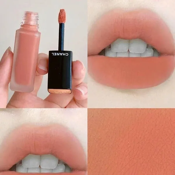 Son Kem Chanel Rouge Allure Liquid Velvet 202 Secrète Màu Be Hồng Đào