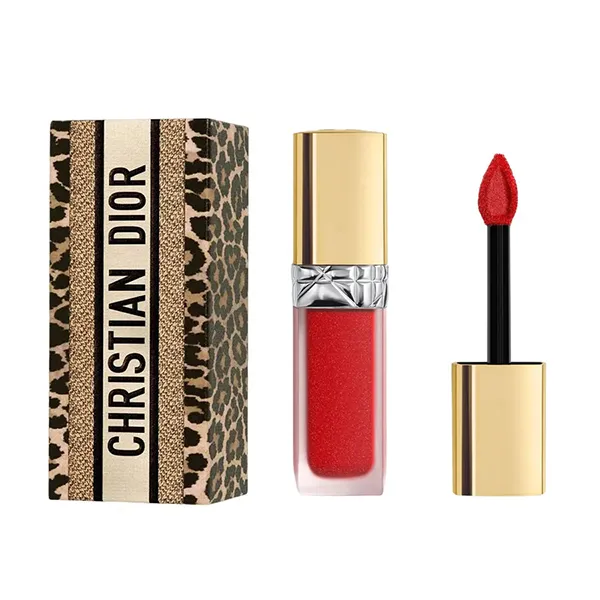Combo Vỏ + Son Kem Dior Rouge Dior Forever Liquid Sequin 999 Màu Đỏ
