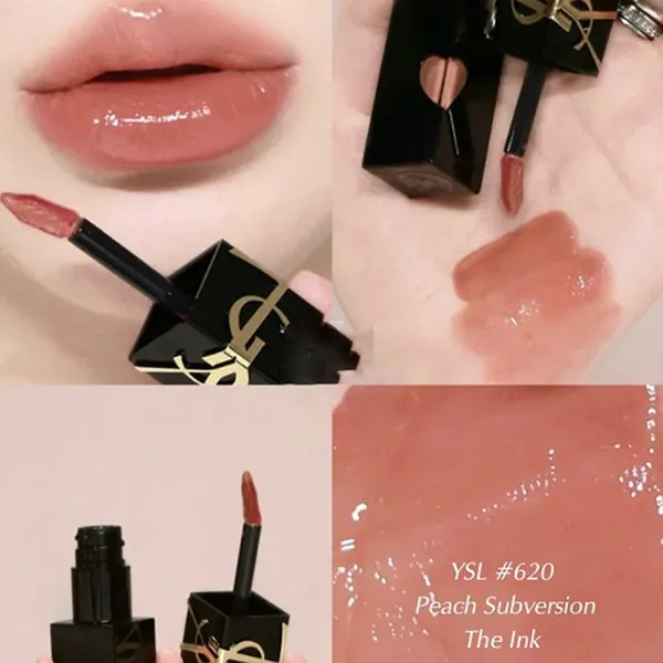 Son Kem Yves Saint Laurent YSL The Inks Vinyl Cream 620 Peach Subversion Màu Cam Đào