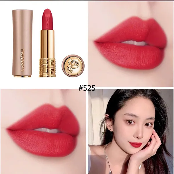 Son Lancôme L'Absolu Rouge Intimatte 525 French Bisou Màu Đỏ Cherry