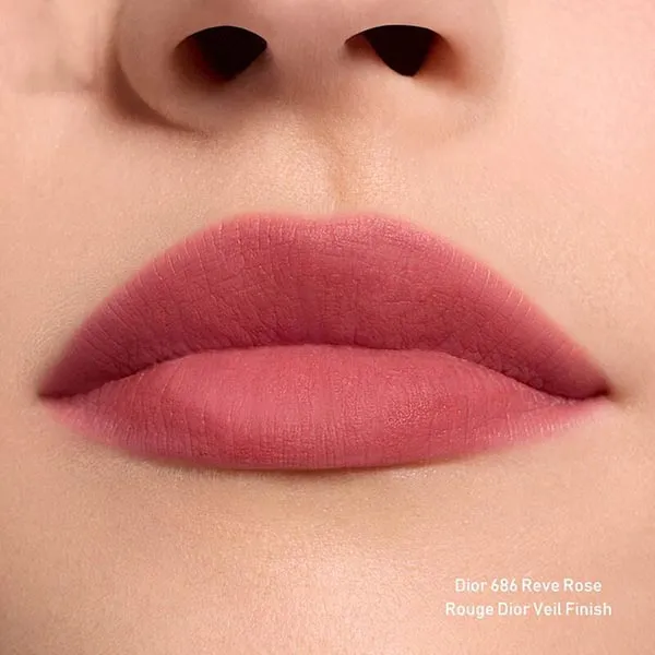 Son Lì Dior Rouge Dior Veil 686 Reve Rose Màu Hồng Gỗ