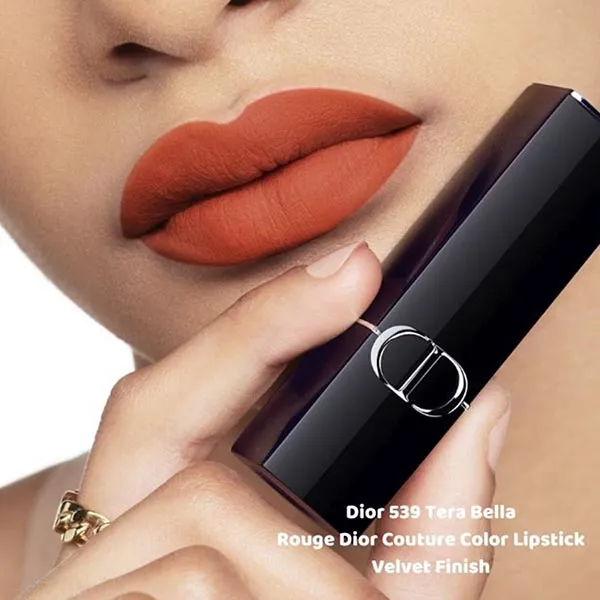 Son Lì Dior Velvet 539 Tera Bella Màu Đỏ Cam Đất