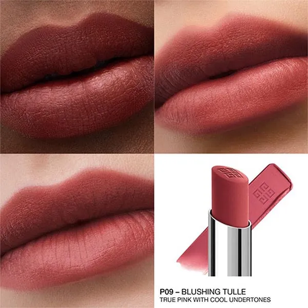 Son Lì Givenchy Le Rouge Velvet Matte Lipstick P09 Blushing Tulle Màu Hồng Đất Thanh Lịch