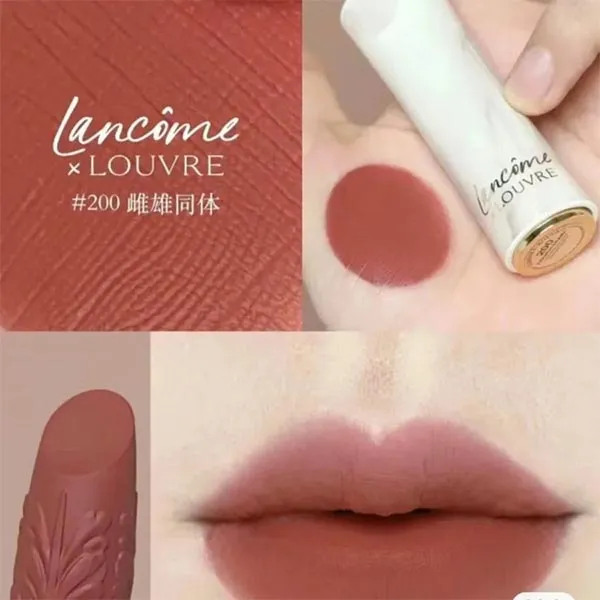 Son Lì Lancôme X Louvre L'absolu Rouge Drama Matte 200 French Drama Màu Đỏ Nâu (Tặng Kèm 1 Mút Lancome)