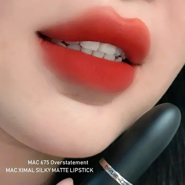 Son Lì MAC Ximal Silky Matte Lipstick 675 OverStatement Màu Đỏ Cam