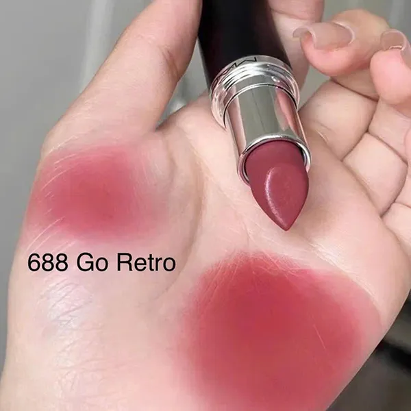 Son Lì MAC Ximal Silky Matte Lipstick 688 Go Retro Màu Nâu Hồng Đào