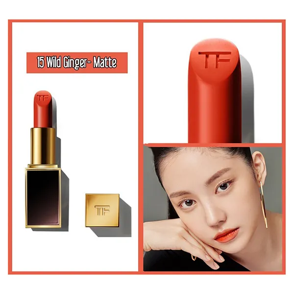 Son Lì Tom Ford TF Lip Color 15 Wild Ginger Màu Cam Đỏ