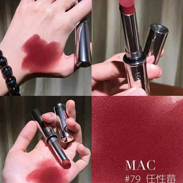 Son MAC Locked Kiss 24hr 79 Coy Lipstick Màu Hồng Gỗ