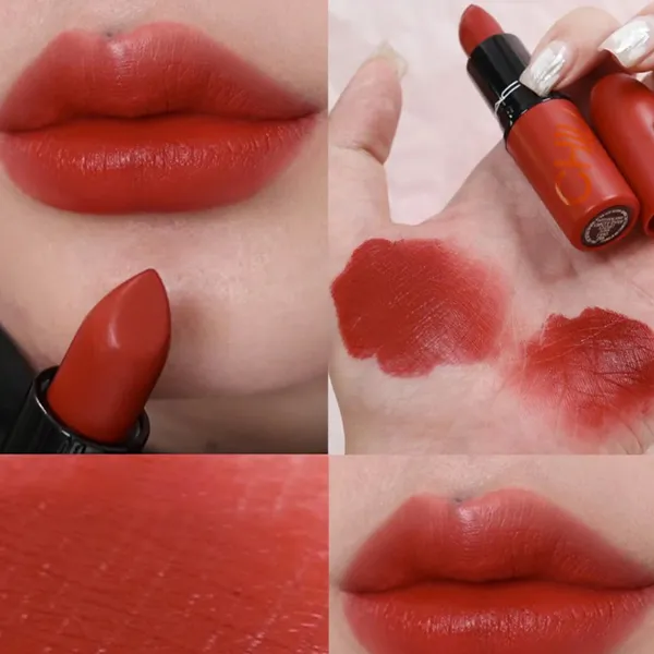 Son MAC Lustreglass Lipstick 602 Chili Màu Đỏ Cam Cháy