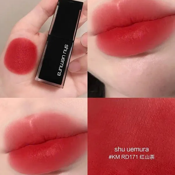 Son Shu Uemura Rouge Unlimited Kinu Matte Lipstick KM RD171 Màu Đỏ Hoa Trà