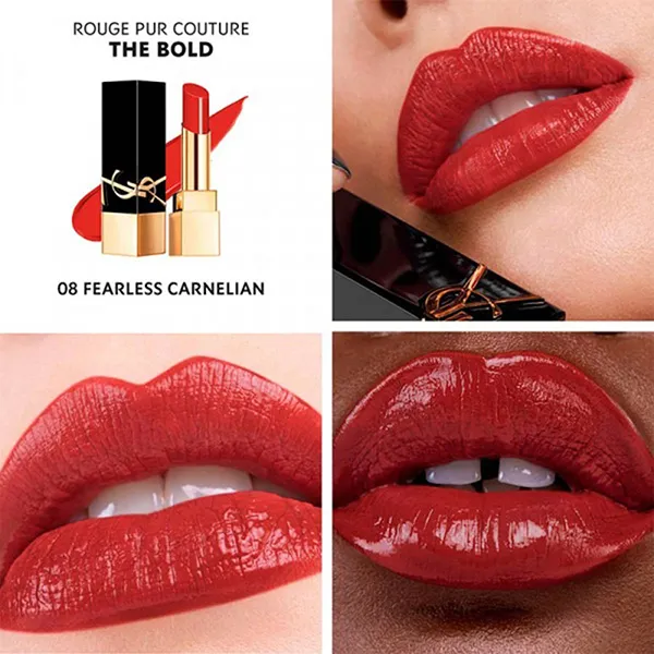 Son Yves Saint Laurent YSL The Bold High Pigment Lipstick 08 Fearless Carnelian Màu Đỏ Thẫm
