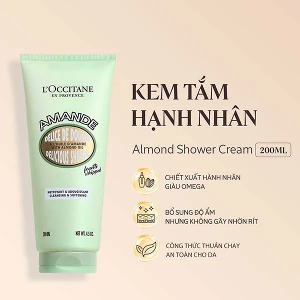 Sữa Tắm L'Occitane Almond Shower Cream 200ml