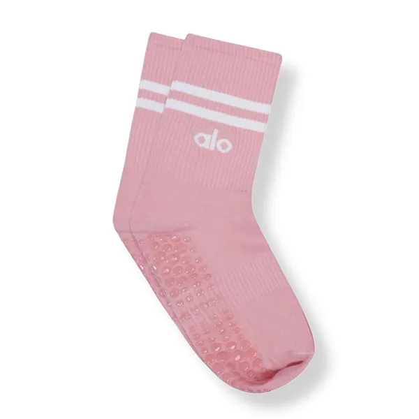 Tất Alo Yoga Unisex Half-Crew Throwback Anti Slip Sock - Freeszie - Pink - Màu Hồng