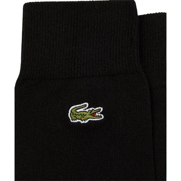 Tất Nam Cổ Dài Lacoste Long Sock For Men Black Thick Fabric Màu Đen