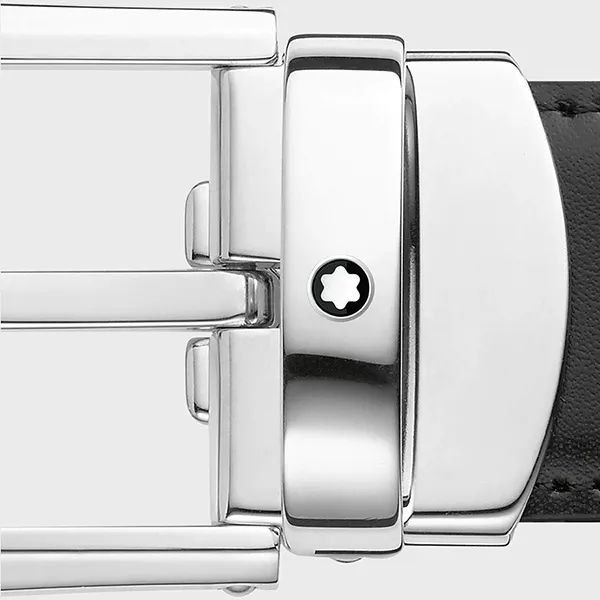 Thắt Lưng Nam Montblanc Horseshoe SH Palladium 30mm Leather Belt MB114412 Màu Nâu