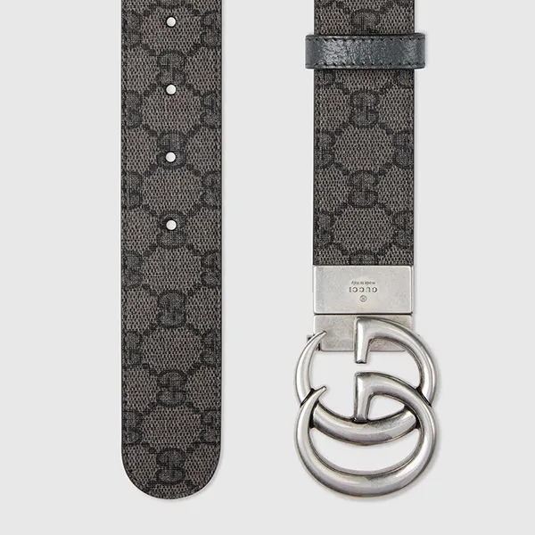 Thắt Lưng Nam Gucci GG Marmont Reversible Belt ‎627055 UULBN 1244 Màu Xám Đen Size 90