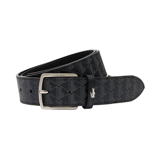 Thắt Lưng Nam Lacoste Blend Monogram Print Belt RC4073 Màu Đen Size 120