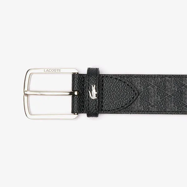 Thắt Lưng Nam Lacoste Blend Monogram Print Belt RC4073 Màu Đen Size 120