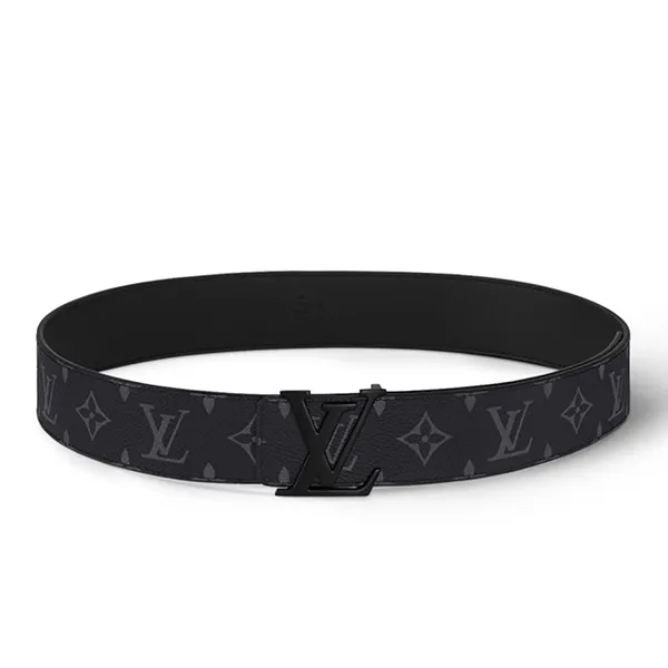 Thắt Lưng Nam Louis Vuitton LV Initiales Belt 40mm M0449Q Black Màu Đen Xám Size 90