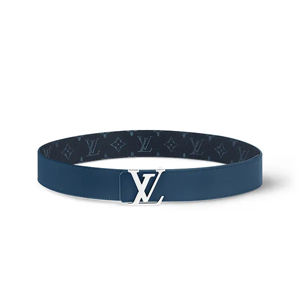 Thắt Lưng Nam Louis Vuitton LV Initiales Double-Sided Belt Blue 40mm M8707S Màu Xanh Size 95