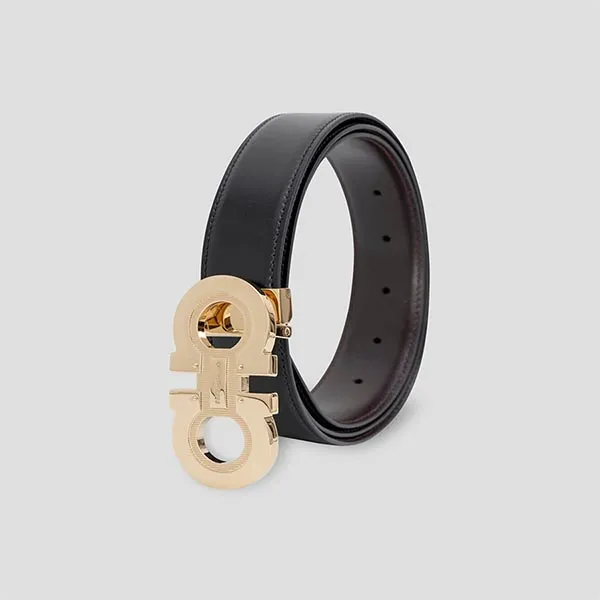 Thắt Lưng Nam Salvatore Ferragamo Gold Logo Black 670128-0772394 Màu Đen Size 95