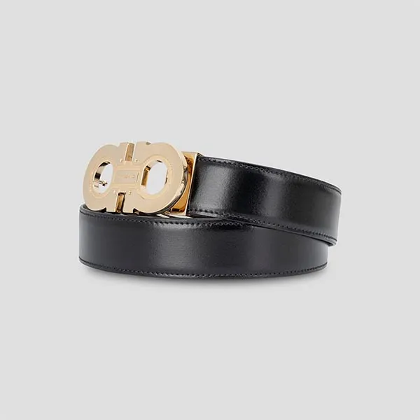 Thắt Lưng Nam Salvatore Ferragamo Gold Logo Black 670128-0772394 Màu Đen Size 95