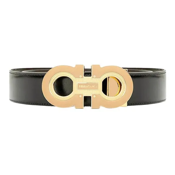 Thắt Lưng Nam Salvatore Ferragamo Gold Logo Black 670128-0772394 Màu Đen Size 95