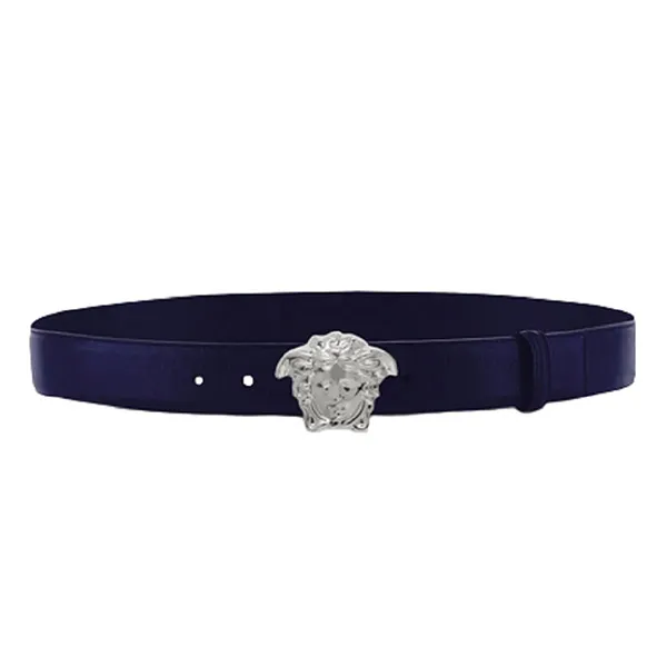 Thắt Lưng Nam Versace Leather Logo Medusa Màu Xanh Navy