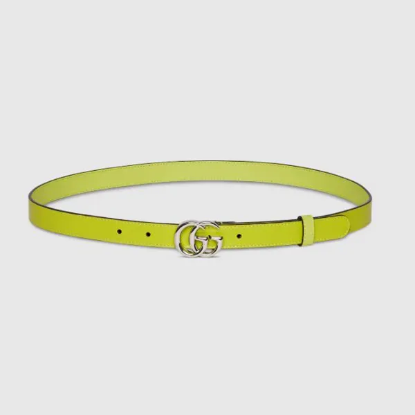 Thắt Lưng Nữ Gucci Emboss With Initials GG Marmont Thin Belt ‎409417 0YA0Y 3520 Màu Xanh
